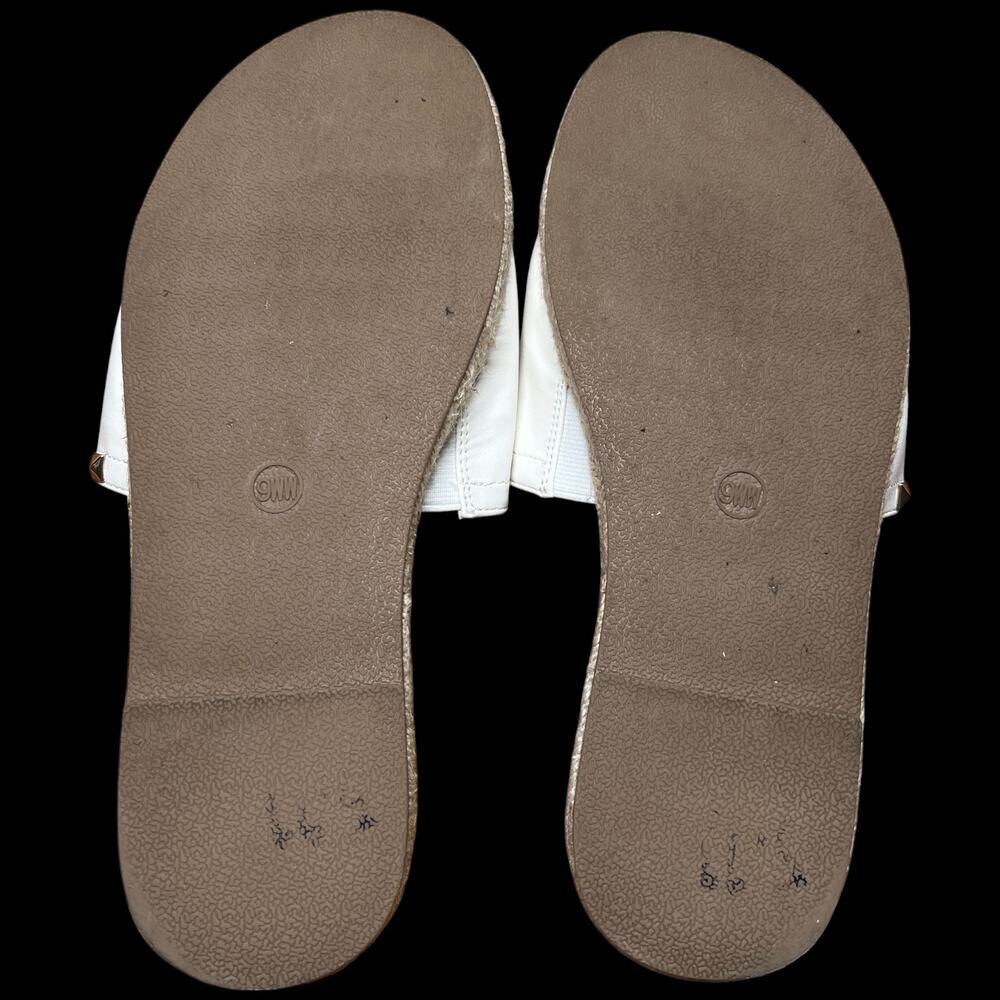 Torrid Women's Size 9WW White Leather Espadrilles Gold Studs Slides Plus Size - Picture 10 of 12